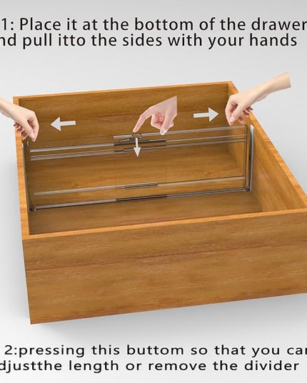 3 Pack Adjustable Drawer Dividers for Clothes,6" High Expandable From 12-20" Clear Drawer Organizers, PC Plastic Separators for Dresser/Bedroom/Bathroom/Kitchen/Office Storage
