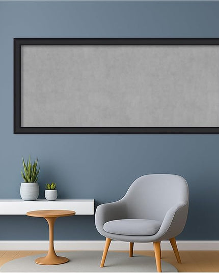 Amanti Art Black Framed Magnetic Board 23x51 Oversize Vision Board for use with Magnets, 100% Metal Sheet to Display Items as Office Decor or for Home Organization in mudroom, Kitchen or Kids Room
