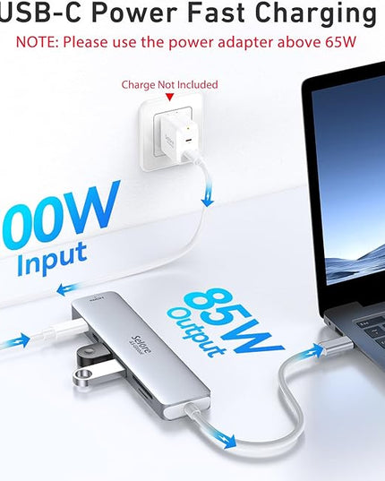 USB C Hub HDMI Adapter for MacBook Pro/Air, 7 in 1 USBC Dongle with HDMI, SD/TF Card Reader, USB C Data Port,100W PD, and 2 USB 3.0 Compatible for MacBook Pro/Air, Dell XPS, Lenovo Thinkpad.