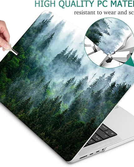May Chen Case for MacBook Pro 14 inch, Models A2442 A2779 A2918 A2992 A3401 A3185 A3112 A3434, M1 M2 M3 M4 M5 Chip (2021-2025 Release), Plastic Hard Shell Case with Keyboard Cover, Forest