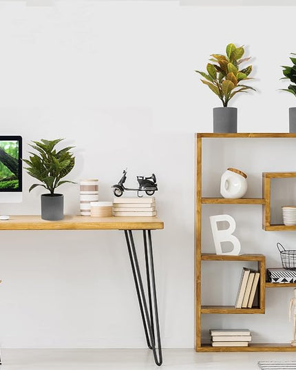 iPreference 4 Pack Mini Potted Fake Plants Artificial Lavender and Campanula Plants for Home Office Desk Room Decoration