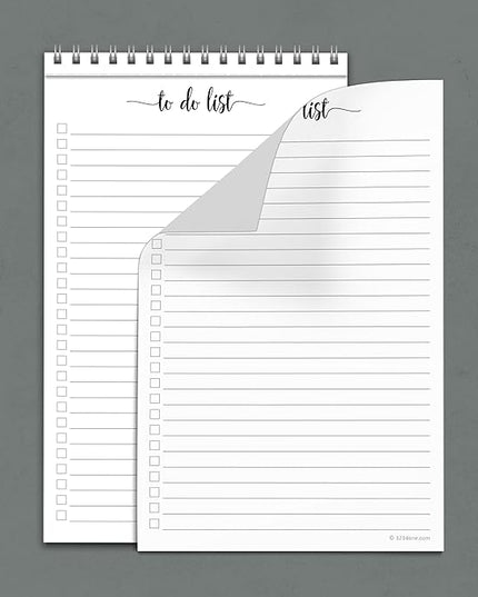 321Done to Do List Notepad 5.5x8.5 Spiral - Made in USA, Simple Undated Checklist, Daily Planner Notebook for Organizing, Planning, Task Checklist Organizer for Work, Office, Home, School - 50 Sheets