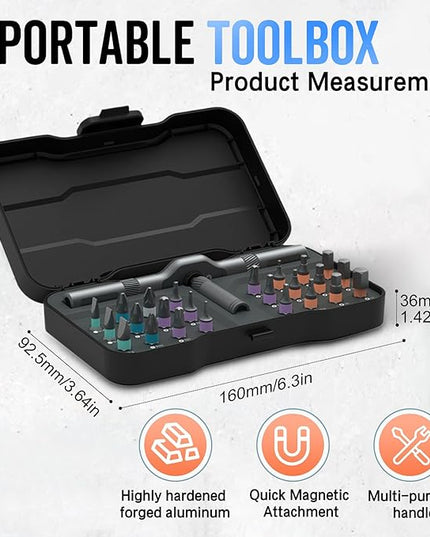 DIY Screwdriver 24 In 1, 2025 New Multi Bit Magnetic Screwdriver Set, 24 in 1 Magnetic Repair Tool with Detachable Handle, Multifunctional Household Wrench Screwdriver Tool Combination Set (1)