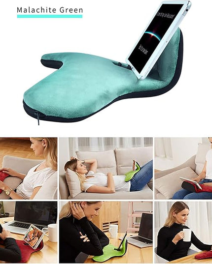 OKATOPGEAKO Phone Wrist Support/Soft Pillow Stand/2021 New Multi-Angle Tablet Stand/Phone Holder/Pillow Lap Pad Stand,for Ipad,Phones,Tablets, Ereaders,Books(Malachite-Green)