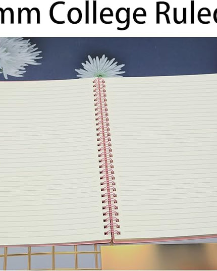 Yansanido Spiral Notebook, 8 Pcs 10.5 Inch x 7.45 Inch B5 Thick Plastic Hardcover 7mm College Ruled 8 Color 80 Sheets -160 Pages Journals for Study, Work, Travel and Notes (B5, 8 Pcs 8 Color)
