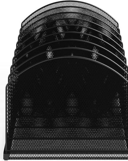 Safco Products Onyx Desktop File Organizer 8 Upright Sections Home, Office or Classroom Desktop Organization,Black,3212BLKD