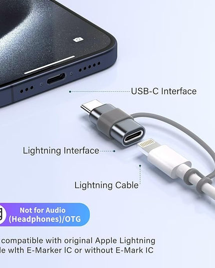 4 Pack Lightning to USB C Adapter for iPhone 15/16/17 Pro/17 Pro Max,for iPhone 17/16 Charger,17/16 Accessories,Fast Charging & Data Transfer