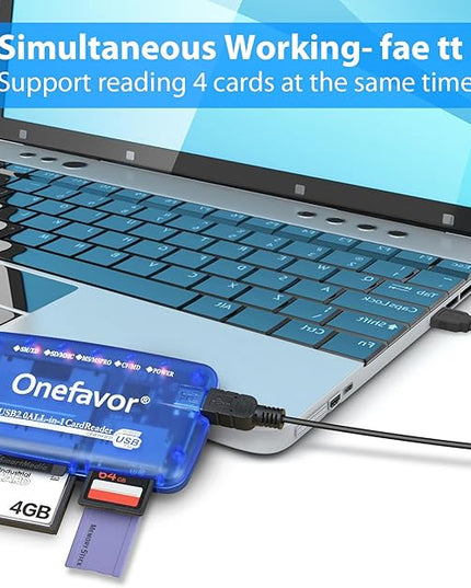 SmartMedia Cards Reader Writer, All-in-1 USB Universal Multi Card Adapter Slim Hub Read Smart Media SD, XD, CF, MMC, MS Pro Duo, Camera Flash Memory Cards Reader for Windows, Mac, Linux