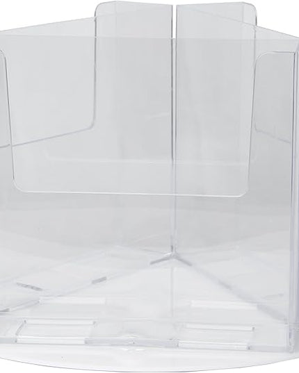 Clear-Ad - RLT-58-3 Acrylic Rotating Bifold Brochure Holders for 5.5" Literature Display - Pamphlet Holder and Magazine Organizer