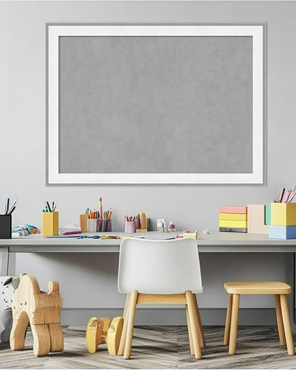 Amanti Art White Framed Magnetic Board 23x31 Medium Vision Board for use with Magnets, 100% Metal Sheet to Display Items as Office Decor or for Home Organization in mudroom, Kitchen or Kids Room