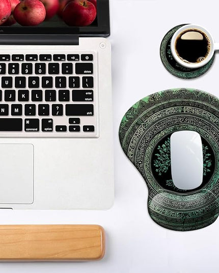 Ergonomic Mouse Pad with Wrist Support,Mouse Pad with Wrist Rest and Coaster Set,Office Supplies Non-Slip Mouse Pads for Desk, Non-Slip Comfortable,Rug