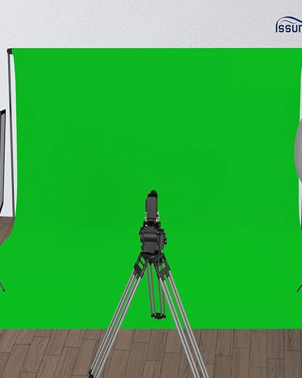 ISSUNTEX 10X10 ft/3X3 Meters Background Photo Backdrop, Photo Studio, Collapsible High Density Screen for Video Photography and Television-Green