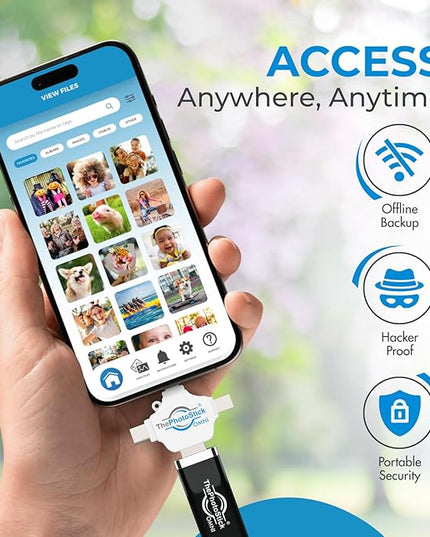 ThePhotoStick® Omni 128GB USB Flash Drive & Memory Stick – Photo & Video Backup for iPhone, Android, Mac & PC – Multiport Connection to Easily Store & Transfer Files