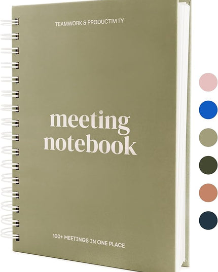 Lamare Meeting Notebook for Work Organization – Perfect Work Notebook for Note Taking & Meeting Planner for Productivity