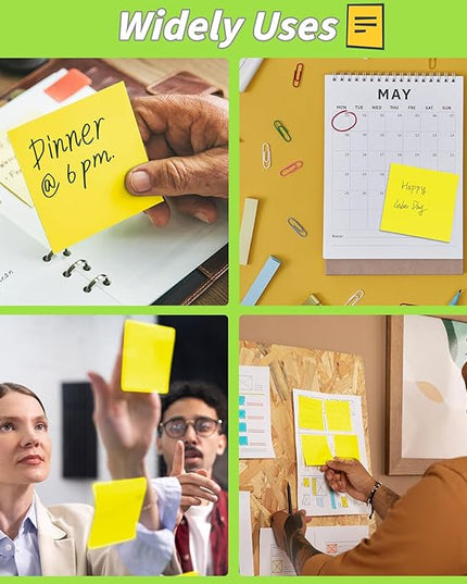 60Pack Yellow Sticky Notes 3x3, Yellow Sticky Pads, Self-Stick Pads,Self-Stick Pads 75 Sheets/Pad, Easy to Post for Teacher Student School Office Meeting Blank Desk Pads,Total 4500 Sheets
