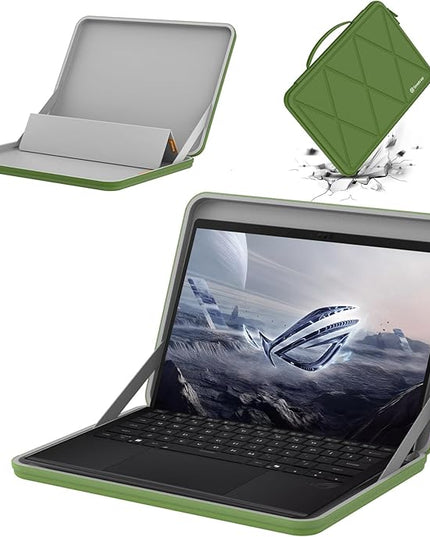 Smatree MS28T Hard EVA Protective Sleeve with Stand Compatible for 13.4 inch ASUS ROG Flow Z13 2025 GZ302/2023 GZ301/2022, Protective Sleeve with Adjustable Stand, Waterproof Shockproof Cover, Green