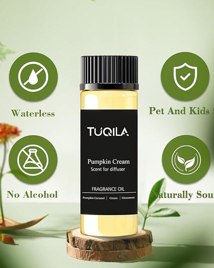 Tuqila Waterless Diffuser Oil Pumpkin Cream 20ML Sampler, Essential Scent Oil Usage Cold Air Waterless Diffuser, Hotel Luxury Air Scents Oils & Fragrance for Home