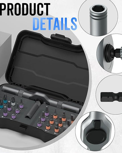 DIY Screwdriver 24 In 1, 2025 New Multi Bit Magnetic Screwdriver Set, 24 in 1 Magnetic Repair Tool with Detachable Handle, Multifunctional Household Wrench Screwdriver Tool Combination Set (1)
