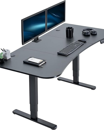 VIVO Electric 63 x 32 in Dual Motor Standing Desk, Memory Height Adjustment, 2B Series, Black Top Black Frame, DESK-KIT-2B1B
