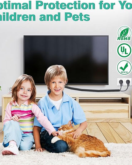UOMTFAI Dog and Cat Cord Protector 10ft - 3/8inch, Flexible Cable Sleeve for Easy Cord Management, Protects Cables from Pets Chewing, Ideal for USB, Power, Audio and Video Cords - Black