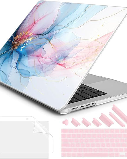 DONGKE Case for M5 MacBook Pro 14 inch 2025 2024-2021 M4 M3 M2 M1, Plastic Hard Shell Cover Compatible with A3434 A3112 A3401 A3185 A2992 A2779 A2442, Retina XDR Display & Touch ID, Soft Flowing Color