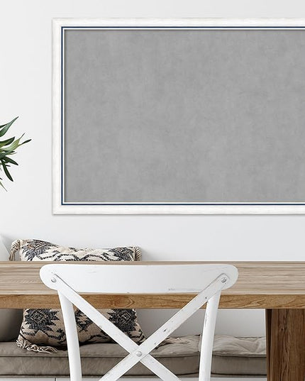 Amanti Art White Framed Magnetic Board 22x30 Medium Vision Board for use with Magnets, 100% Metal Sheet to Display Items as Office Decor or for Home Organization in mudroom, Kitchen or Kids Room
