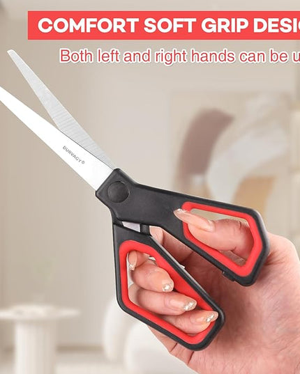 BURVAGY 30Pack 8" Scissors All Purpose, Heavy Duty Scissors with Ultra Sharp Blades Comfort Grip Handles - For Office Home School Sewing Fabric Crafts, High/Middle School Student Teacher Scissor