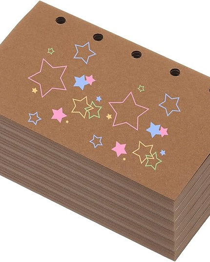 PATIKIL Colored Loose Leaf Paper, 4.1" x 2.5"(A8) 300 Sheets 5 Holes Punched 150GSM Blank Binder Refill Paper Supplies for Office Note Taking Teacher Planner Journal Notebook, Brown