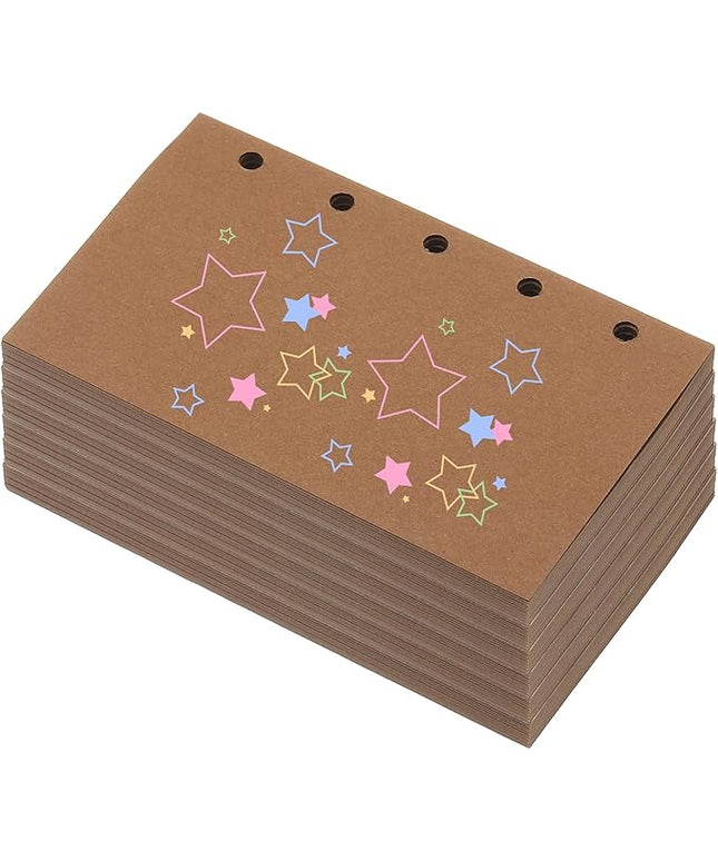 PATIKIL Colored Loose Leaf Paper, 4.1" x 2.5"(A8) 300 Sheets 5 Holes Punched 150GSM Blank Binder Refill Paper Supplies for Office Note Taking Teacher Planner Journal Notebook, Brown