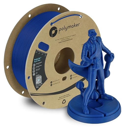 Polymaker PLA PRO Filament 1.75mm 1kg, Tough & High Rigidity Blue 3D Printing Filament, PolyLite PLA PRO 3D Printer Filament 1.75mm, Print with Most 3D Printers