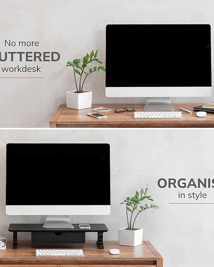 Anji Mountain Monitor Stand - Desktop Organizer & Laptop Riser, Ergonomic Monitor Riser, Space-Saving Monitor Stand for Desk, Durable Construction, Easy Assembly, Ideal for Home & Office