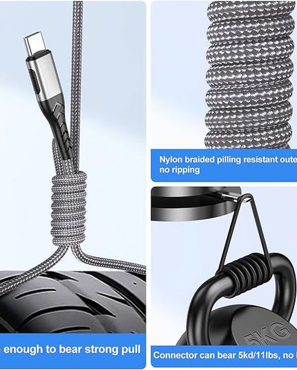 Durcord USB C Cable, Upgarded 2Pack 10ft Fast USB Type C Charging Cable for Android/Phone/Pad/Laptop, Type C Charger Braided USB Cable Compatible withi Phone 17/16/15/Pro/Plus/Max/Sam.Sung-Silver