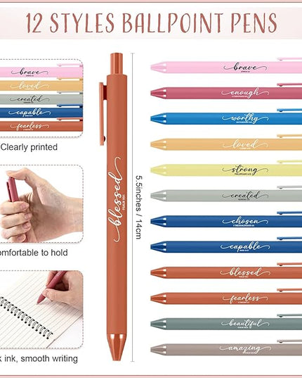 Kosiz Inspirational Valentines Christian Gifts Bulk A6 Notebook Prayer Journal with Pens Spiral Journal Religious Gift for Women Men Church Bible Study Group Teacher Coworker(48 Sets,Bright Color)
