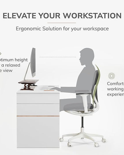 Anji Mountain Monitor Stand - Desktop Organizer & Laptop Riser, Ergonomic Monitor Riser, Space-Saving Monitor Stand for Desk, Durable Construction, Easy Assembly, Ideal for Home & Office