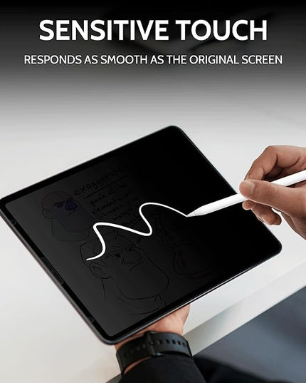 Peslv 360° Privacy Screen for iPad Pro 12.9 Inch 2018 2020 2021 2022, Anti Glare Blue Light Spy Filter Private Cover, High Sensitive Bubble-Free Easy Install Black Security Protector