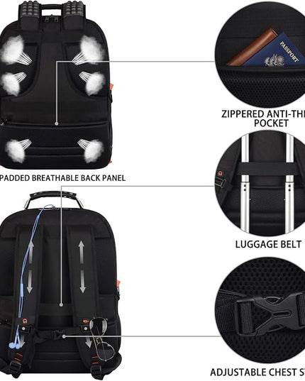 Travel Laptop Backpack,Extra Large 18.4 inch Gaming Laptop Backpacks with USB Charging Port,Big Capacity TSA Friendly RFID Anti Theft Pocket Durable College unisex Heavy Duty Computerbag