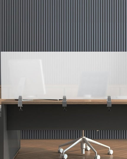 Desk Divider for Students and Desk Privacy Panel, Frosted Acrylic Plexiglass Shield with Clamps for Offices Schools Call Centers, Ideal Cubicle Light Shield - 60”L X22”W