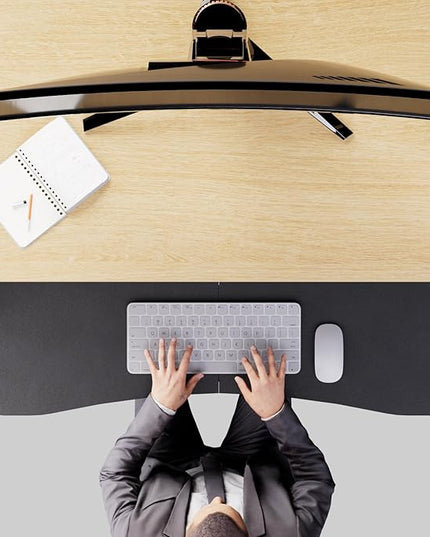 Desktop Keyboard Tray, Under Desk Pull Out,25.59" X 11.81" Large Size Radian Keyboard Tray with C-Clip Mount, Easy Installation, Computer Keyboard Stand, for Home Study and Office(Black)