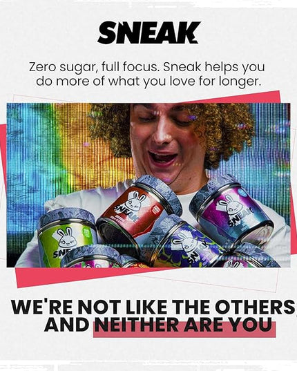 SNEAK Energy Drink Powder | Blizzard Lemonade | No Sugar. No Nasties. Just Natural Caffeine, Focus-Boosting Nootropics | 40 Servings