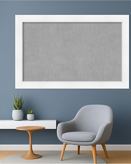 Amanti Art White Framed Magnetic Board 29x45 Large Vision Board for use with Magnets, 100% Metal Sheet to Display Items as Office Decor or for Home Organization in mudroom, Kitchen or Kids Room