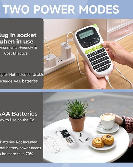 H1100 Label Maker Machine with Tapes 12mm Laminated, Backlit Handheld Label Maker Waterproof-Labels, QWERTY Keyboard & Multi Fonts, Portable Inkless Label Printer for Home Office Organization
