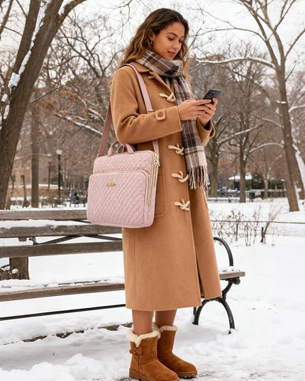 BAGSMART 15.6 Inch Laptop Case Sleeve Compatible with MacBook Pro 16 Inch,15.6 Inch HP,Dell,Acer Aspire,Asus Notebook, Lightweight Laptop Bag for Women with Shoulder Strap,Pocket,Handle, Pink