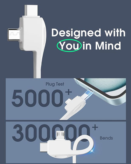 TG90° Portable Charger Power Bank with Built-in AC Wall Plug and Cables, 10000mAh USB C External Battery Charger Compatible with iPhone and Android Phones