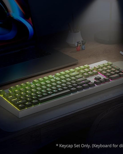 Guffercty kred 135 Key Gradient Keyboard Keycap Set Backlit, OEM Profile-PBT Material-Translucent Characters Compatible with MX Switches(DarkGreen)