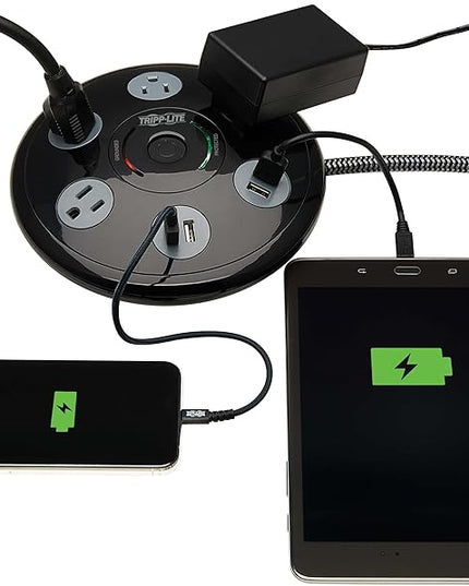 Tripp Lite Conference Surge Protector 4 5-15R 4 USB-A Ports 6ft Cord Black (TLP406USBUFO)