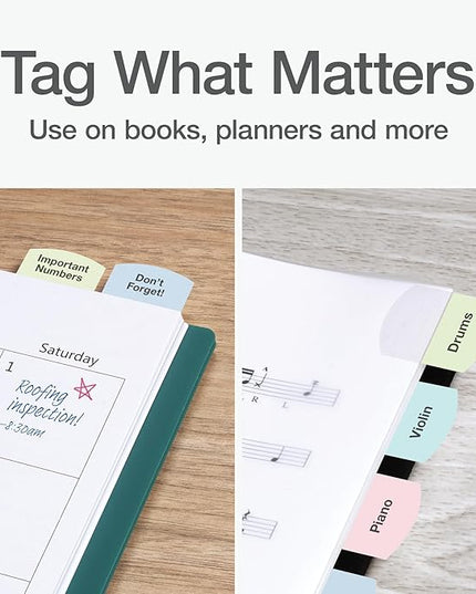 Redi-Tag Laser Printable Tabs, Permanent Index Tabs, Customizable Adhesive Labels, Assorted Pastel Colors, 1.125" x 1.25", 375 Per Pack (1006791)