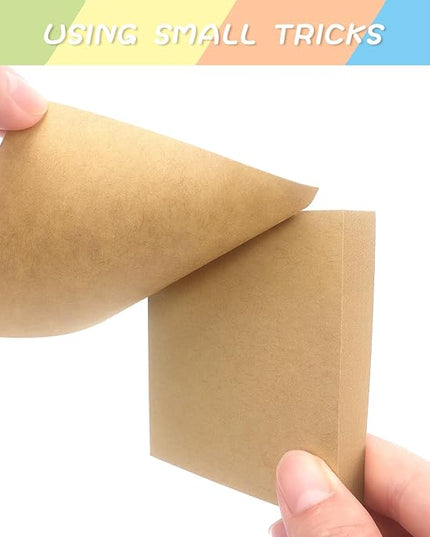 Sticky Notes 3x3 Self-Stick Notes Pads with 6 Bright Colors, Easy to Post for Office, School, Home, 6 Pads/Pack, 100 Sheets/Pad(Kraft Paper)