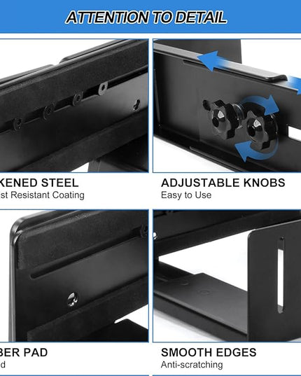 PC Wall Mount Adjustable Bracket Open Frame, Width Adjustable from 5.2" to 8.5", Thickened Steel Computer Tower Wall Mount for Full Tower, PC Holder for Home Office Computer Case CPU Holder