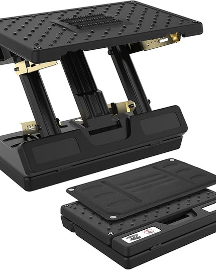 Foot Rest for Under Desk at Work,Height Adjustable Footrest with Massage Roller and Soft Pad,Foldable, Ergonomic fits Office,Home,Travel,Sturdy Metal Frame(Black)