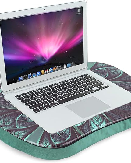 Jasenna Lap Laptop Desk - Portable Laptop Accessory with Pillow Cushion, Fits up to 15.6 inch Laptop, Media Slot, Micro-bead Cushion